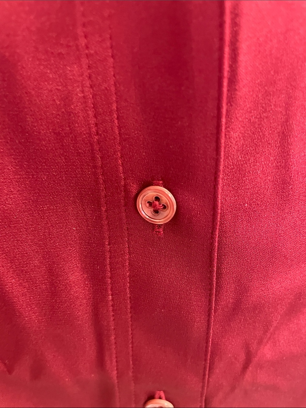 NWT Quince Stretch Silk Button-Down Blouse in Burgundy - Picture 11 of 13